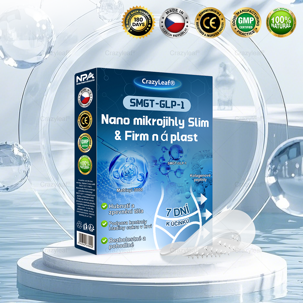 FDA Store |𝐵uil𝗱𝐿ea𝐟® 𝑮𝐋𝑃-1 zeštíhlující a zpevňující nanojehličková náplast s kolagenem, kurkumou a Matrixylem 3000 │ Obezita, kardiovaskulární onemocnění, cukrovka, spánková apnoe, problémy s klouby a další